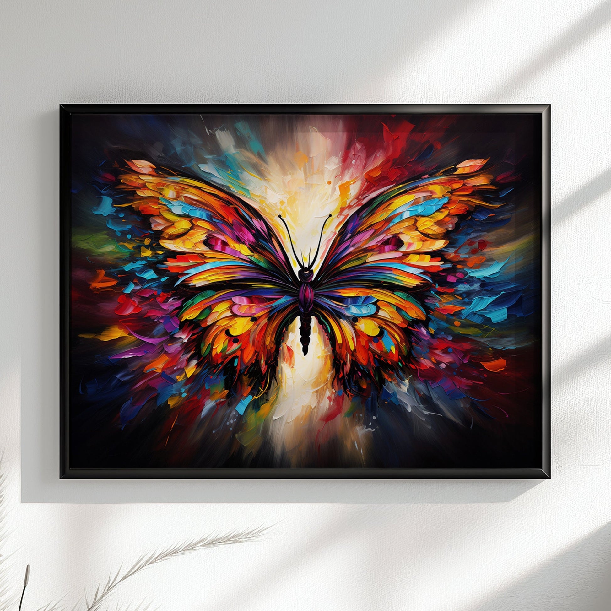 Abstract Butterfly Canvas or Poster Print. Colourful Watercolour Butterflies Wall Decor Gift, Rainbow Animal Splatter Painting, Paint Splash - CanvasityCrafts - Free Shipping