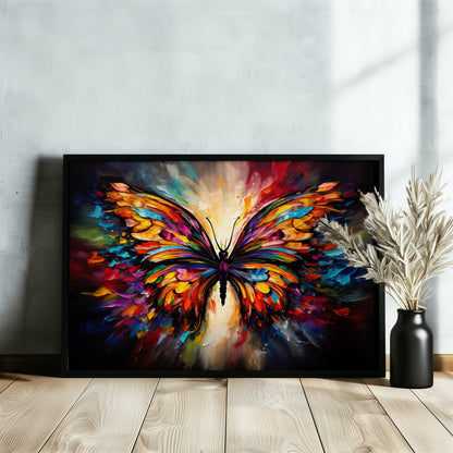 Abstract Butterfly Canvas or Poster Print. Colourful Watercolour Butterflies Wall Decor Gift, Rainbow Animal Splatter Painting, Paint Splash - CanvasityCrafts - Free Shipping