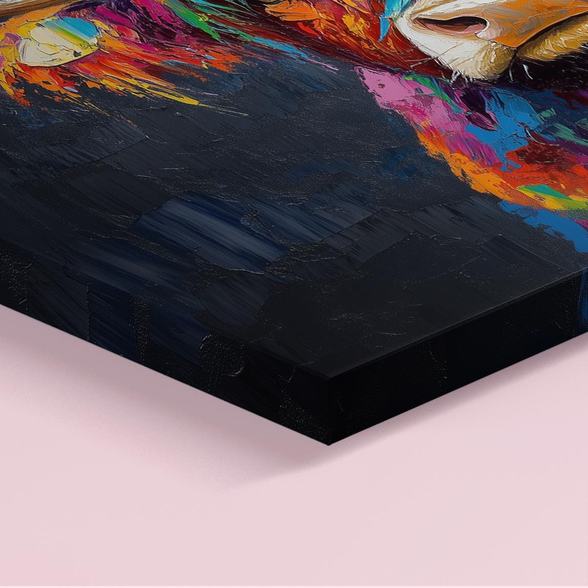 Highland Cow Canvas / Poster Print. Paint Splash Oil Painting Wall Decor Gifts Colourful Scottish Shaggy Cow Painting Farm Animal Farmer - CanvasityCrafts - Free Shipping