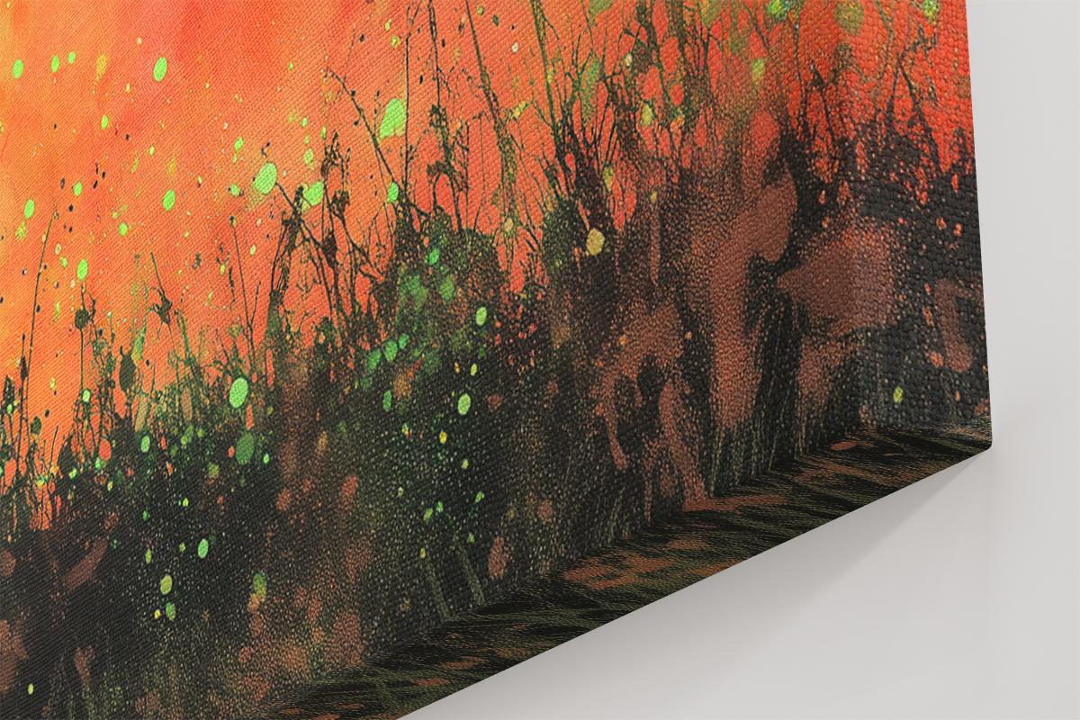 Glowing Fireflies Canvas / Unframed Print. Magical Childhood Keepsake Memories Watercolor Painting Peach Gold Wall Art Fire Flies Picture - CanvasityCrafts - Free Shipping