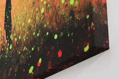 Glowing Fireflies Canvas / Unframed Print. Magical Childhood Keepsake Memories Watercolor Painting Peach Gold Wall Art Fire Flies Picture - CanvasityCrafts - Free Shipping