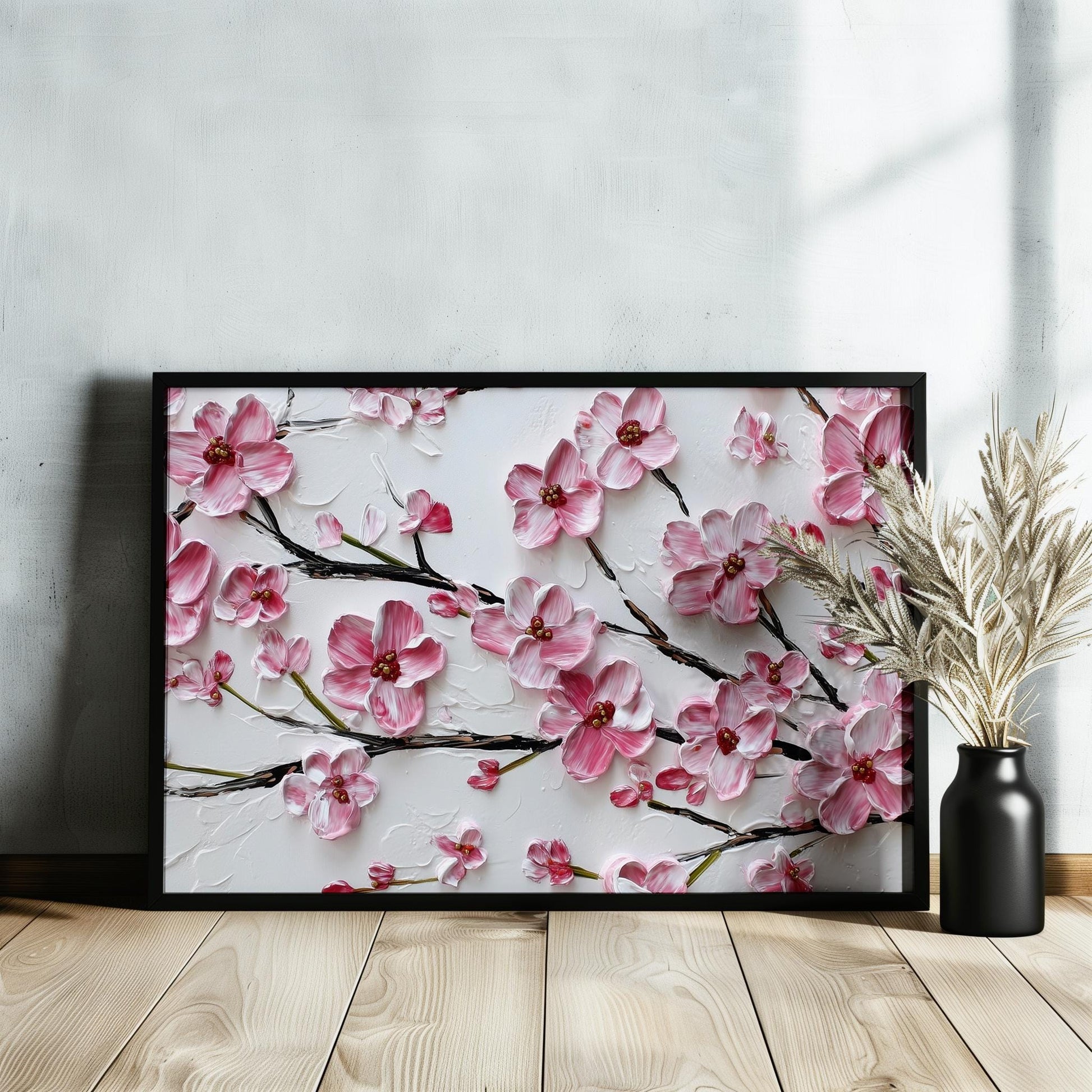 Cherry Blossom Print Canvas / Unframed. Watercolor Japanese Sakura Tree Painting Pink Wall Art Poster Minimalist Stylish Flowers Home - CanvasityCrafts - Free Shipping