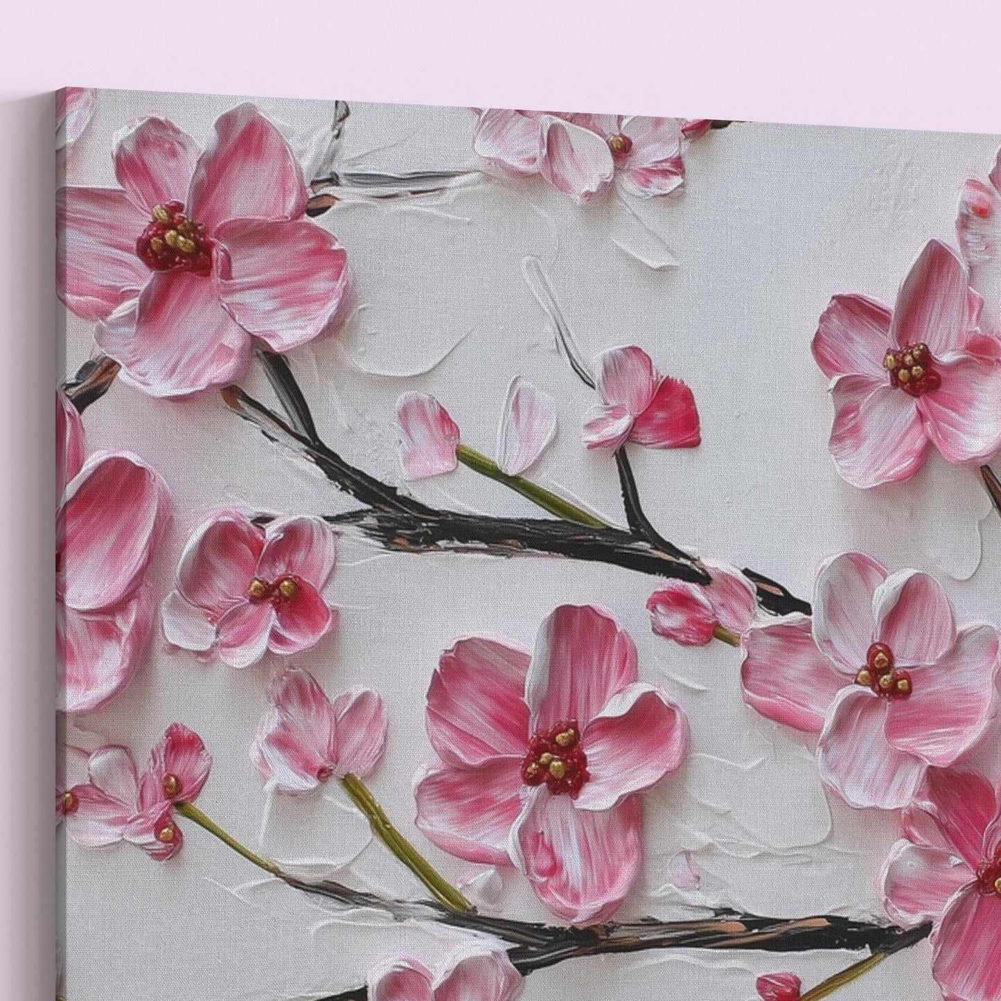 Cherry Blossom Print Canvas / Unframed. Watercolor Japanese Sakura Tree Painting Pink Wall Art Poster Minimalist Stylish Flowers Home - CanvasityCrafts - Free Shipping