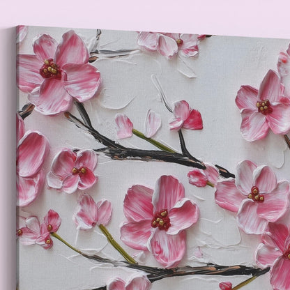 Cherry Blossom Print Canvas / Unframed. Watercolor Japanese Sakura Tree Painting Pink Wall Art Poster Minimalist Stylish Flowers Home - CanvasityCrafts - Free Shipping