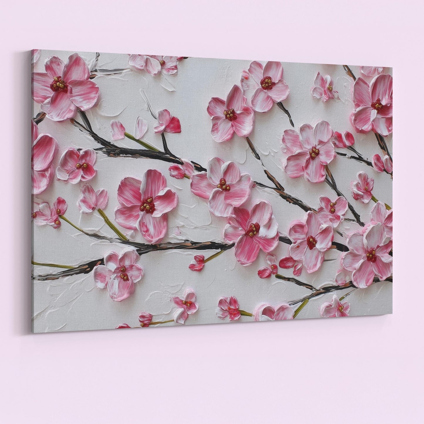 Cherry Blossom Print Canvas / Unframed. Watercolor Japanese Sakura Tree Painting Pink Wall Art Poster Minimalist Stylish Flowers Home - CanvasityCrafts - Free Shipping