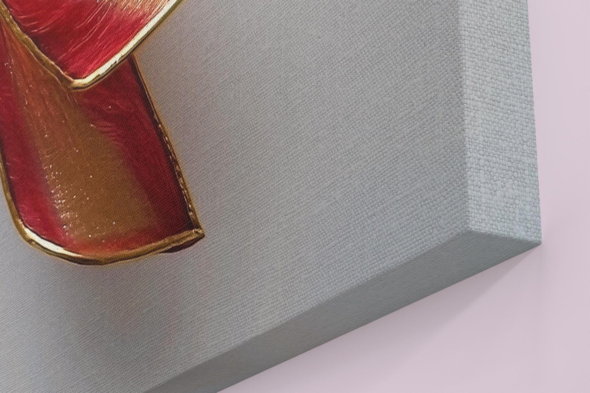 Coquette Wall Art Canvas / Unframed. Pink Red Gold Bow Painting Colorful Poster Luxury Home Decor Gold Accent Ombre Joyful Picture Print - CanvasityCrafts - Free Shipping