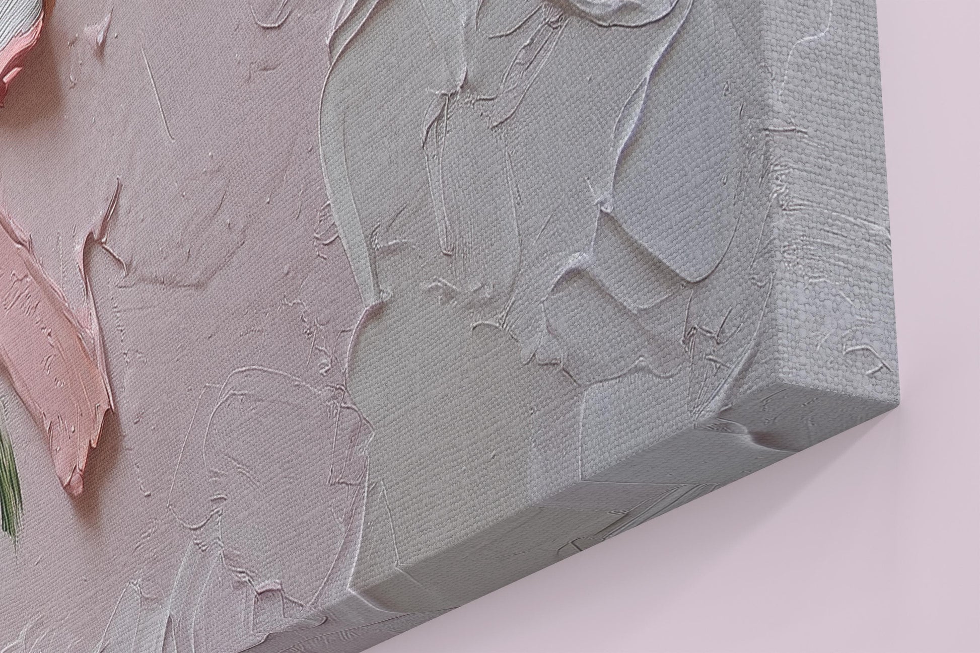 Coquette Flowers Canvas / Unframed Print. Impasto Wildflowers Pink Bow Wall Art Daisy Bouquet Painting Poster Picture Gift - CanvasityCrafts - Free Shipping