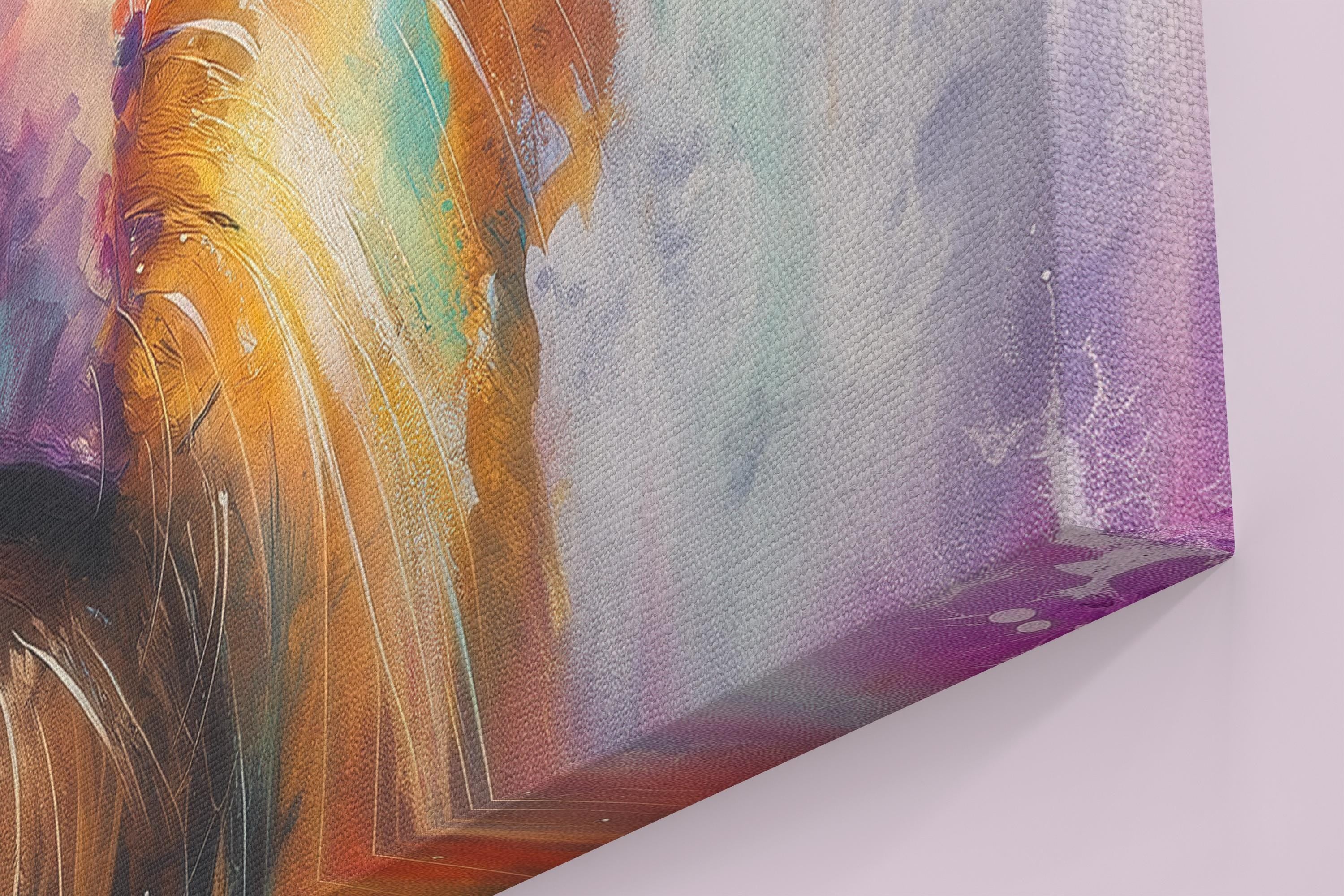 Highland Cow Print Canvas / Unframed. Colourful Farm Animal Wall Art, Rustic Home Decor, Multicolor Coo Gift Painting Poster Picture Farmer - CanvasityCrafts - Free Shipping