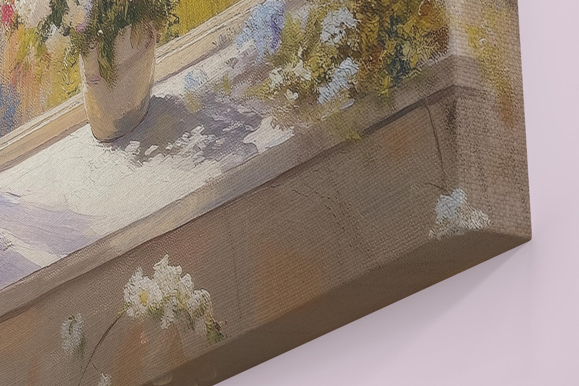 Wildflowers & Open Window Canvas / Unframed Print. Ocean View Coastal Art Beach Sea Living Room Kitchen Painting Picture Poster Wall Decor, - CanvasityCrafts - Free Shipping