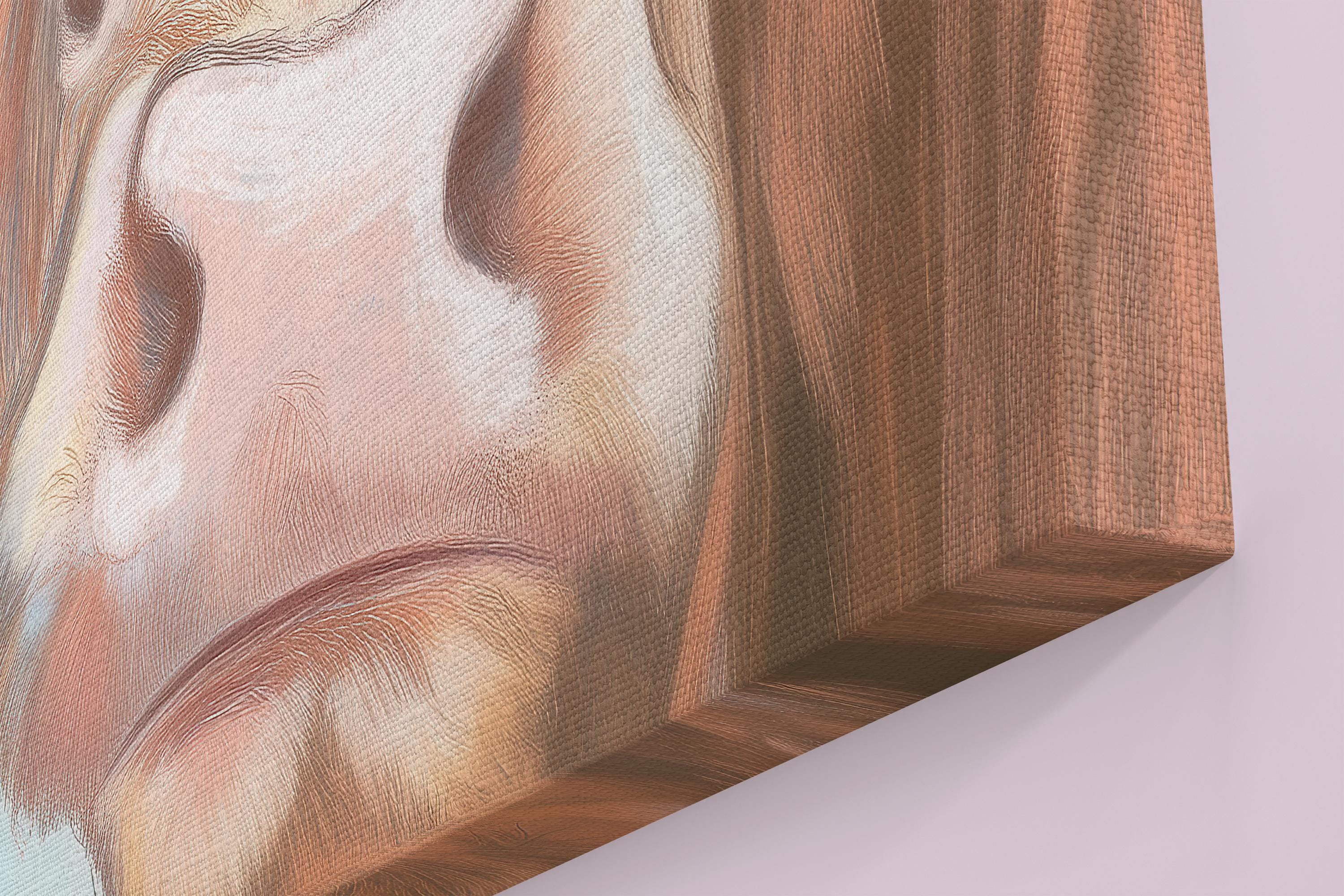 Cute Highland Cow Art Print Canvas / Unframed. Adorable Scottish Calf Wall Art, Funny Brown Farm Animal Painting Farmhouse Nursery Poster - CanvasityCrafts - Free Shipping