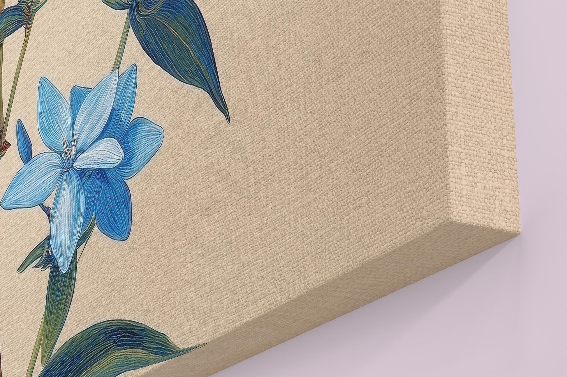 Blue Bluestar Flower Canvas / Unframed Print. Amsonia Blue Star Wildflower Picture Poster, Navy Wall Decor, Glamorous Minimalist Floral Art - CanvasityCrafts - Free Shipping