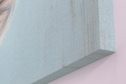 Cute Piglet Art Print Canvas / Unframed. Beautiful Blue Wall Decor, Colorful Farm Animal Pig Wall Art Painting Farmer Gift Nursery Picture - CanvasityCrafts - Free Shipping