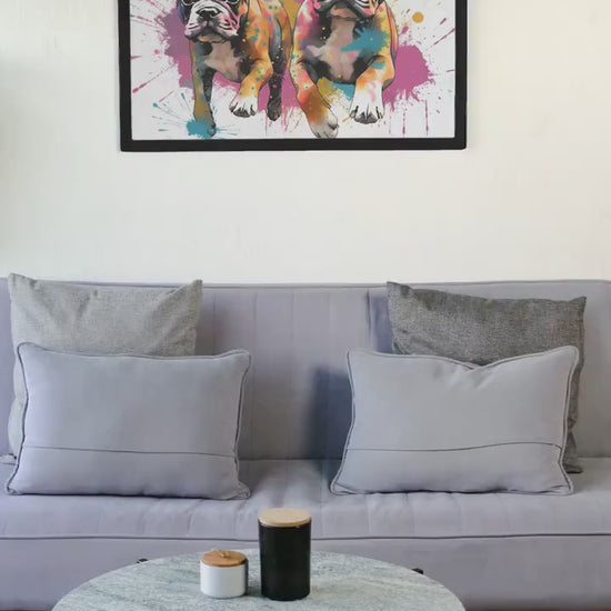 Cute Boxer Dog Puppies Watercolor Poster Print | Colorful Wall Art Gift for Dog Lovers, Boxer Mom or Dad. Puppy love!