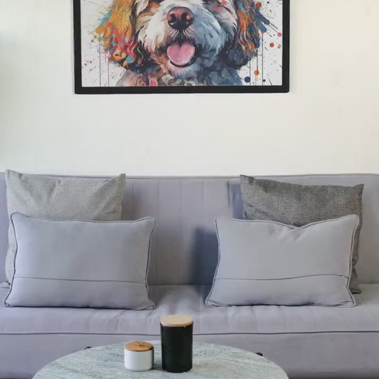 Colorful Cavapoo Poster | Watercolor Wall Art Gift for Dog Lovers, Cute Colourful Cavapoo Painting for Doodle Mom or Doodle Dad