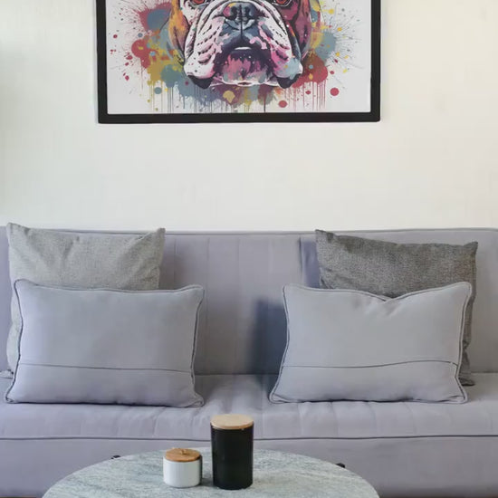 British Bulldog Watercolor Poster Print | Wall Art Gift for Dog Lovers, Bully Mom, Cute Painting - High Quality Production