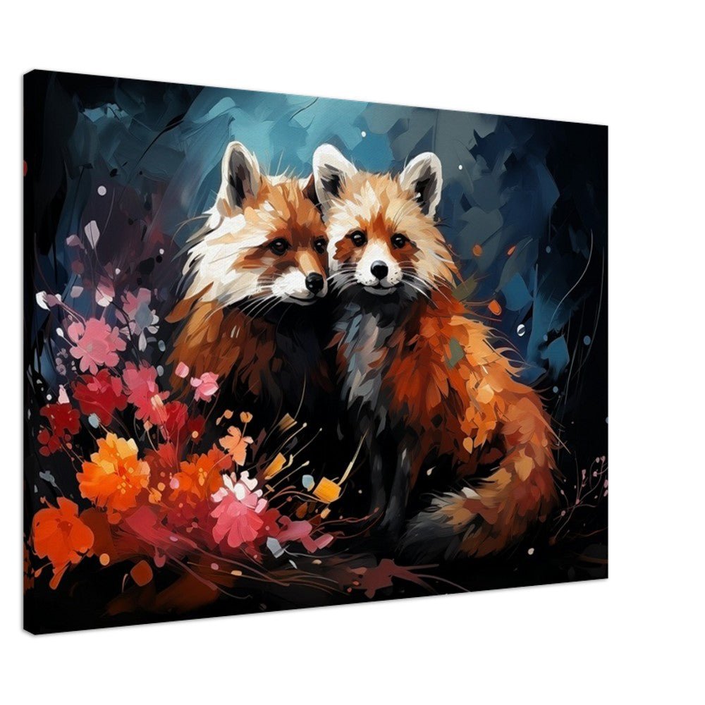 Abstract 2 Affectionate Red Pandas on Canvas - Valentine's Day Gift - Canvas - Colourful wall art by Canvasity Crafts