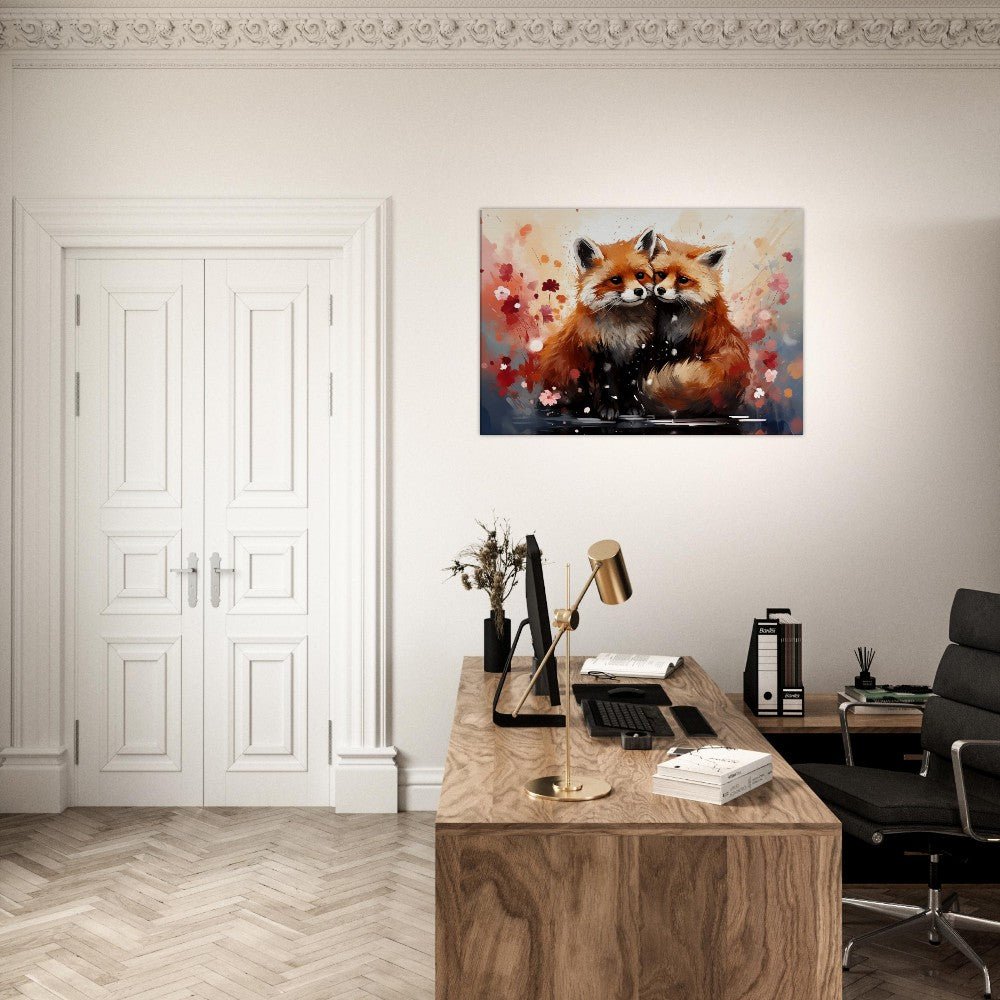 Abstract 2 Red Pandas in Love on Canvas - Valentine's Day Gift - Canvas - Colourful wall art by Canvasity Crafts