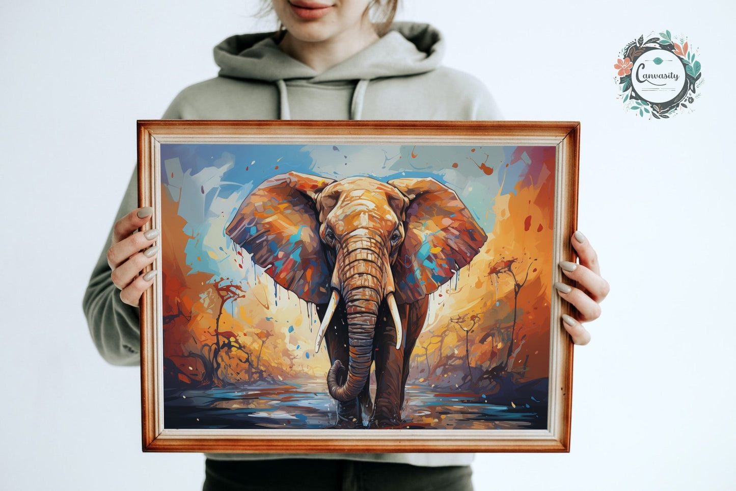 Abstract African Bull Elephant - Incredible Unframed Print - Wildlife Animal Wall Art for Nature Enthusiasts, Savanna, Safari Gift - Posters - Colourful wall art by Canvasity Crafts