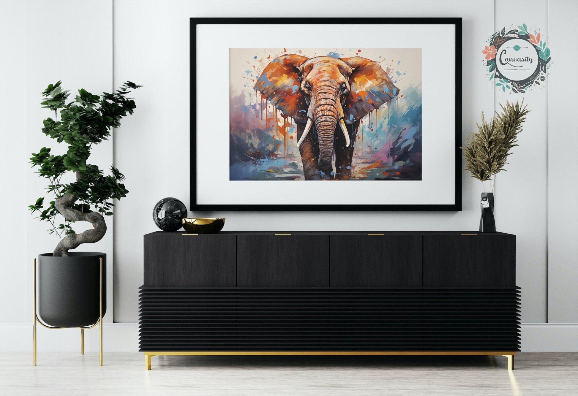 Abstract African Bull Elephant - Incredible Unframed Print - Wildlife Animal Wall Art for Nature Enthusiasts, Savanna, Safari Gift - Posters - Colourful wall art by Canvasity Crafts