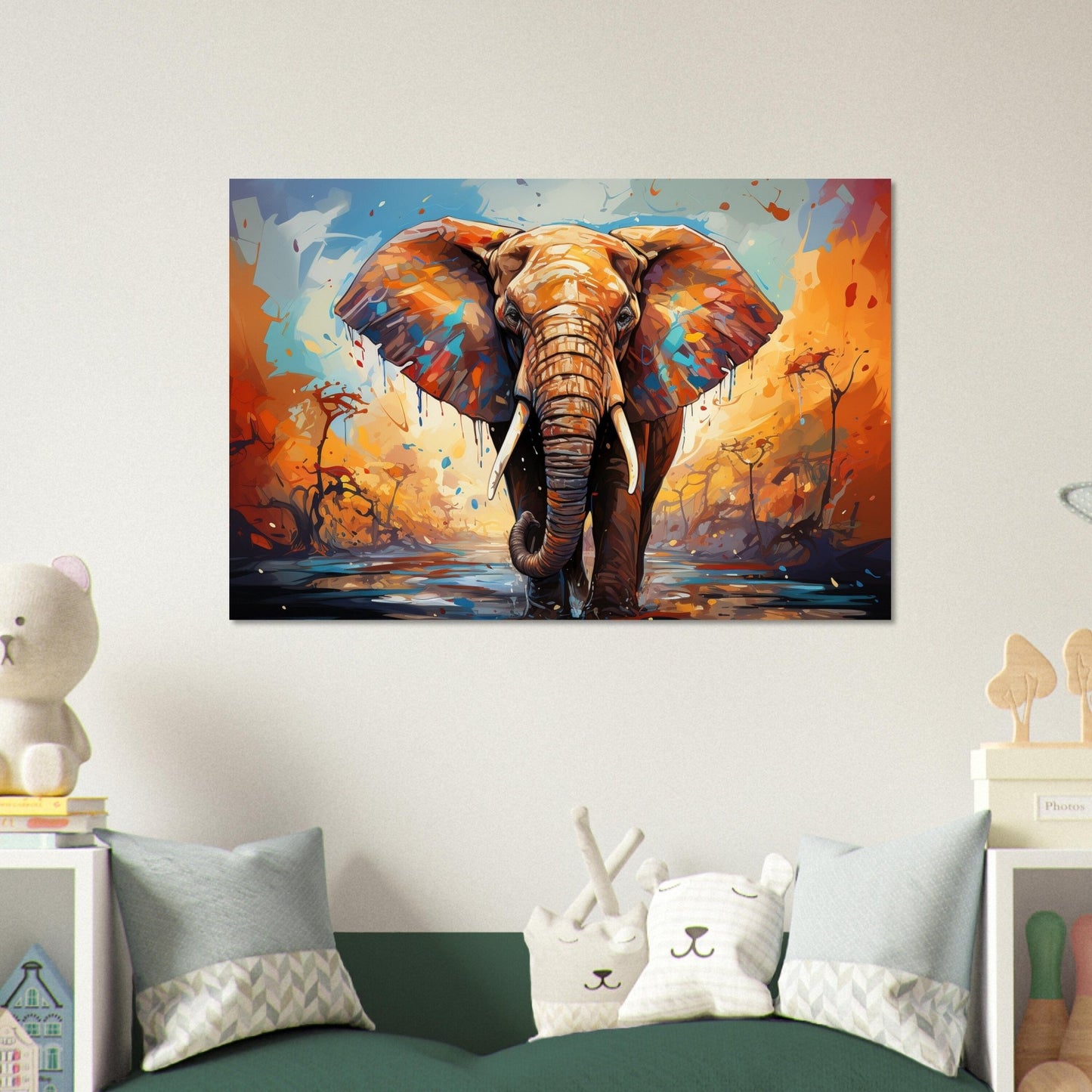 Abstract African Bull Elephant - Incredible Unframed Print - Wildlife Animal Wall Art for Nature Enthusiasts, Savanna, Safari Gift - Posters - Colourful wall art by Canvasity Crafts