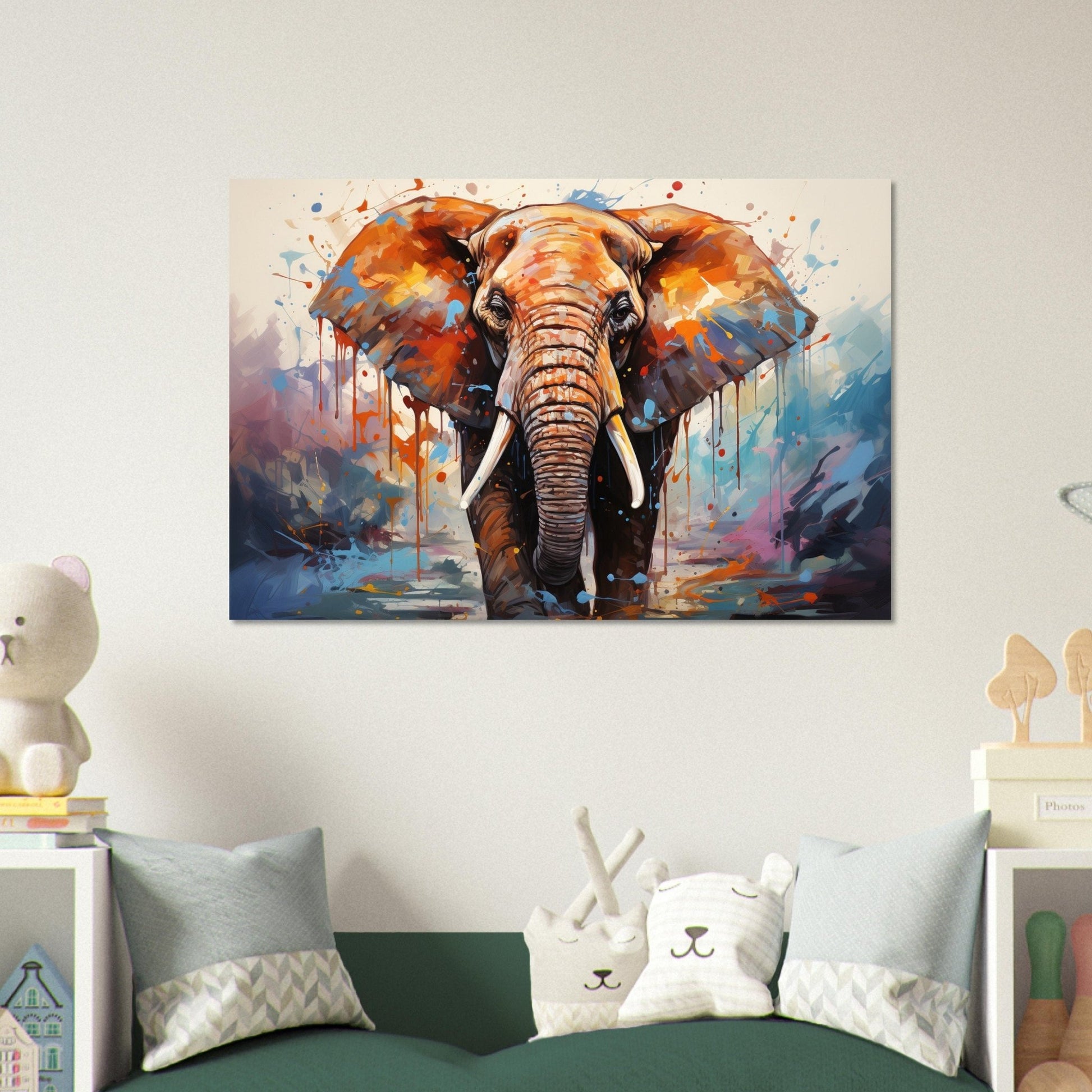 Abstract African Bull Elephant - Incredible Unframed Print - Wildlife Animal Wall Art for Nature Enthusiasts, Savanna, Safari Gift - Posters - Colourful wall art by Canvasity Crafts