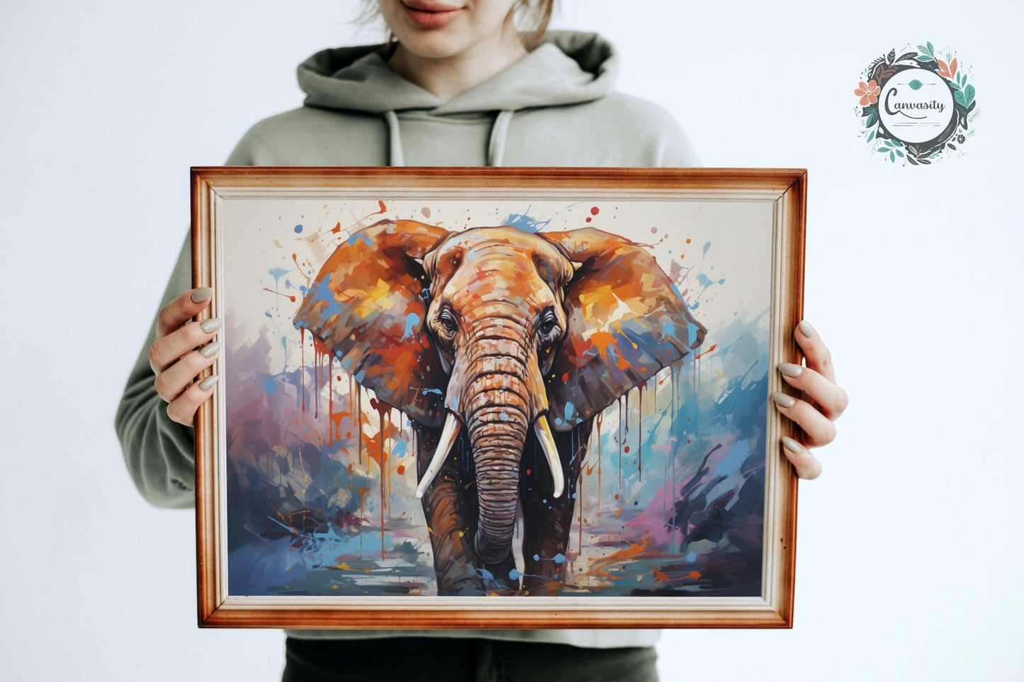 Abstract African Bull Elephant - Incredible Unframed Print - Wildlife Animal Wall Art for Nature Enthusiasts, Savanna, Safari Gift - Posters - Colourful wall art by Canvasity Crafts