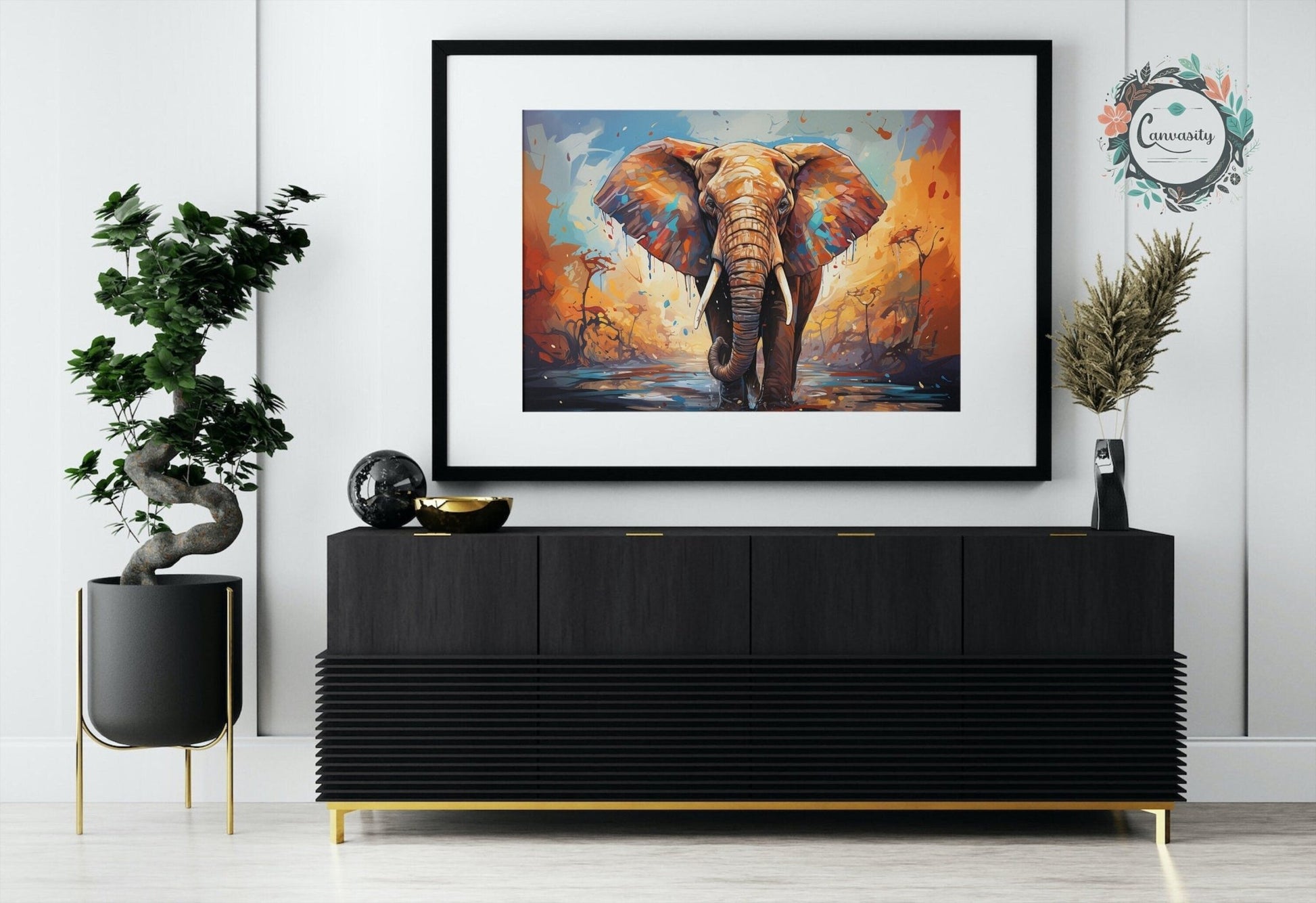 Abstract African Bull Elephant - Incredible Unframed Print - Wildlife Animal Wall Art for Nature Enthusiasts, Savanna, Safari Gift - Posters - Colourful wall art by Canvasity Crafts