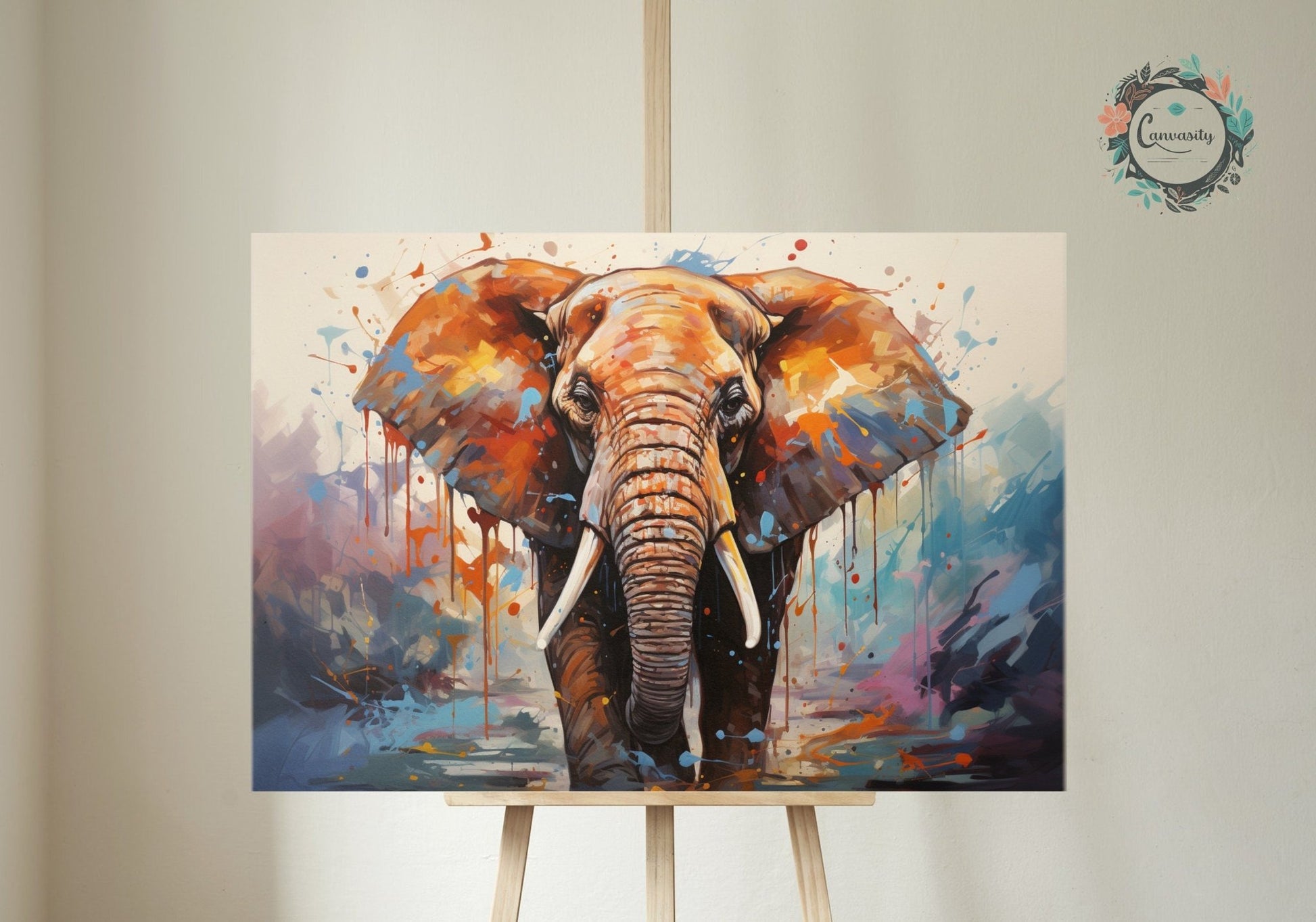 Abstract African Bull Elephant - Incredible Unframed Print - Wildlife Animal Wall Art for Nature Enthusiasts, Savanna, Safari Gift - Posters - Colourful wall art by Canvasity Crafts