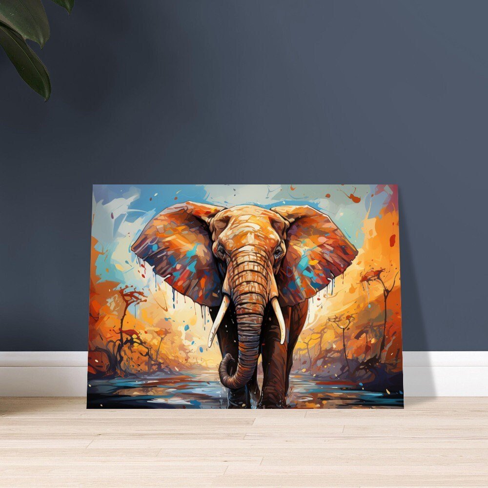 Abstract African Bull Elephant - Incredible Unframed Print - Wildlife Animal Wall Art for Nature Enthusiasts, Savanna, Safari Gift - Posters - Colourful wall art by Canvasity Crafts