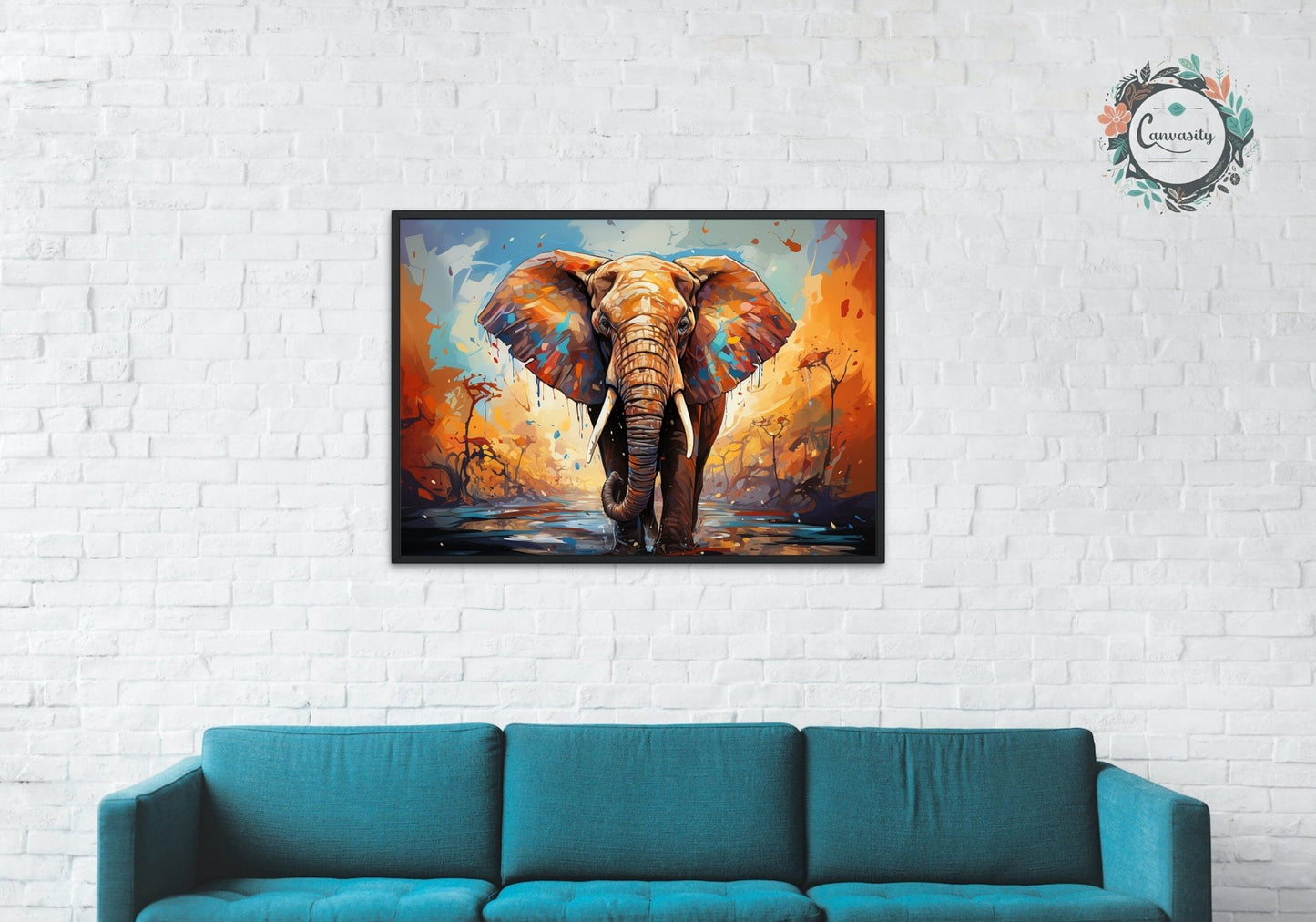 Abstract African Bull Elephant - Incredible Unframed Print - Wildlife Animal Wall Art for Nature Enthusiasts, Savanna, Safari Gift - Posters - Colourful wall art by Canvasity Crafts