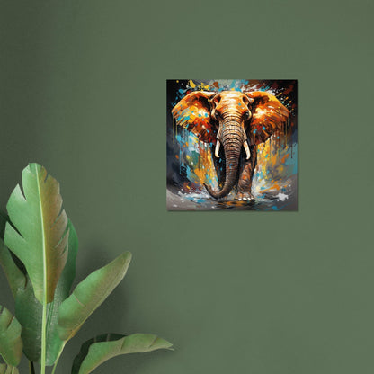 Abstract African Bull Elephant - Unframed Print - Wildlife Animal Wall Art for Nature Enthusiasts, Savanna, Safari Oil Painting Gift - Posters - Colourful wall art by Canvasity Crafts