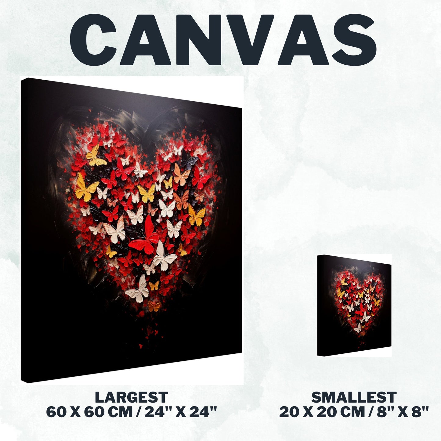 Abstract Butterfly Love Heart Canvas - Valentine's Day Gift - Canvas - Colourful wall art by Canvasity Crafts