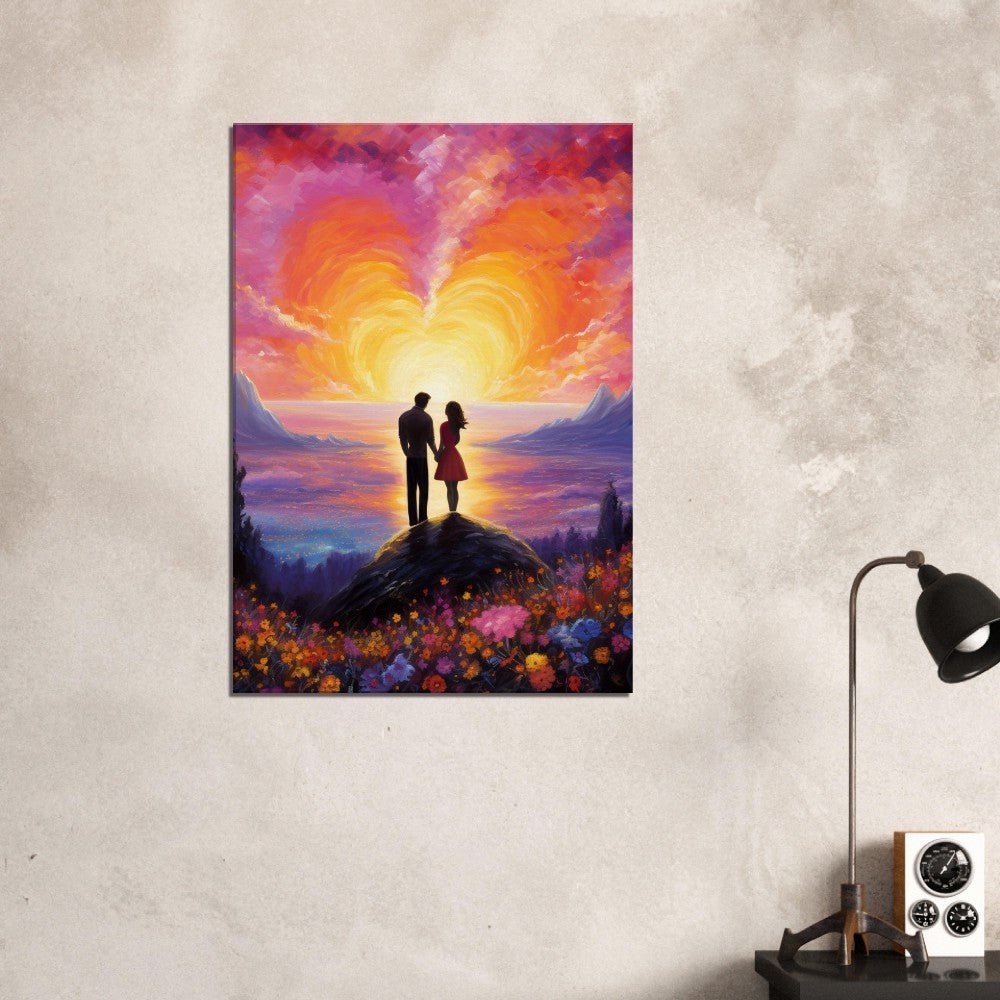 Abstract Couple in Love on Canvas - Valentine's Day Gift - Canvas - Colourful wall art by Canvasity Crafts