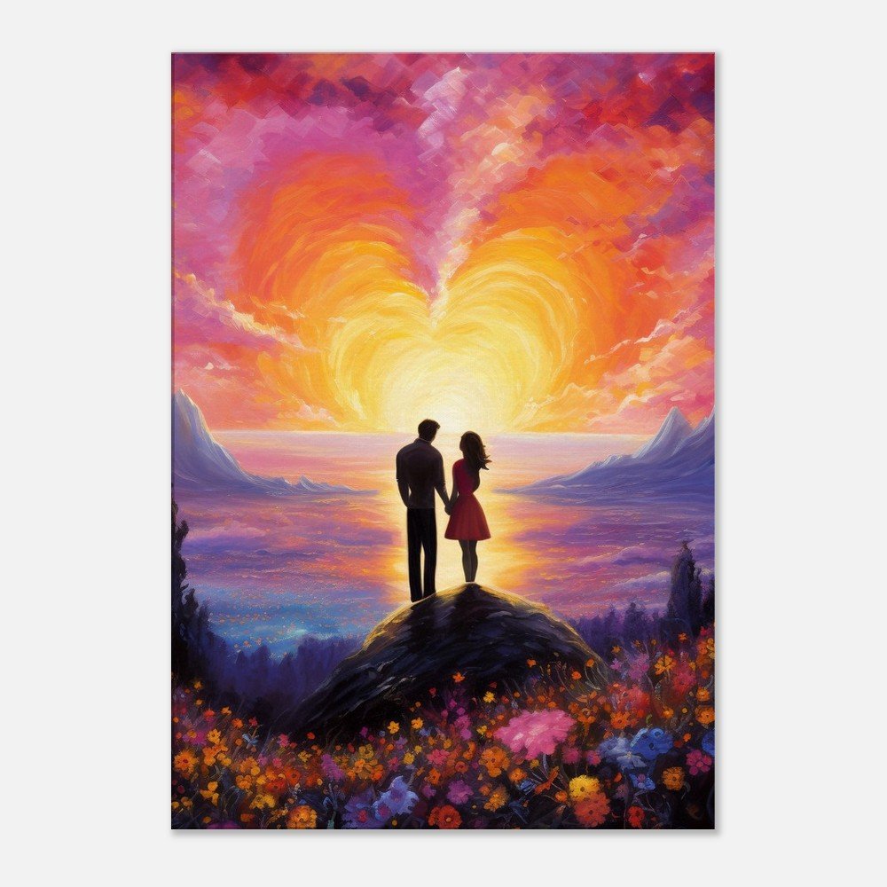 Abstract Couple in Love on Canvas - Valentine's Day Gift - Canvas - Colourful wall art by Canvasity Crafts