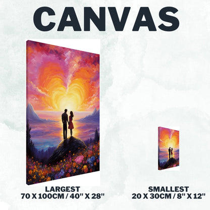 Abstract Couple in Love on Canvas - Valentine's Day Gift - Canvas - Colourful wall art by Canvasity Crafts