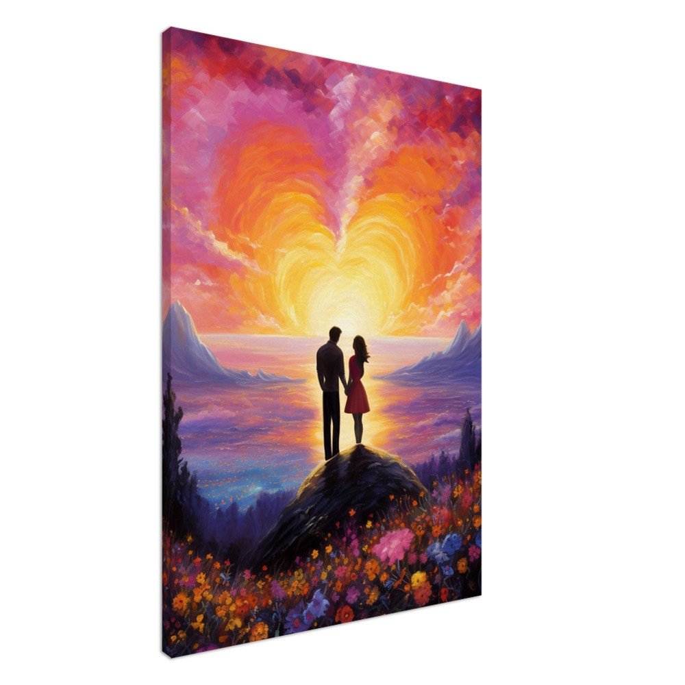 Abstract Couple in Love on Canvas - Valentine's Day Gift - Canvas - Colourful wall art by Canvasity Crafts