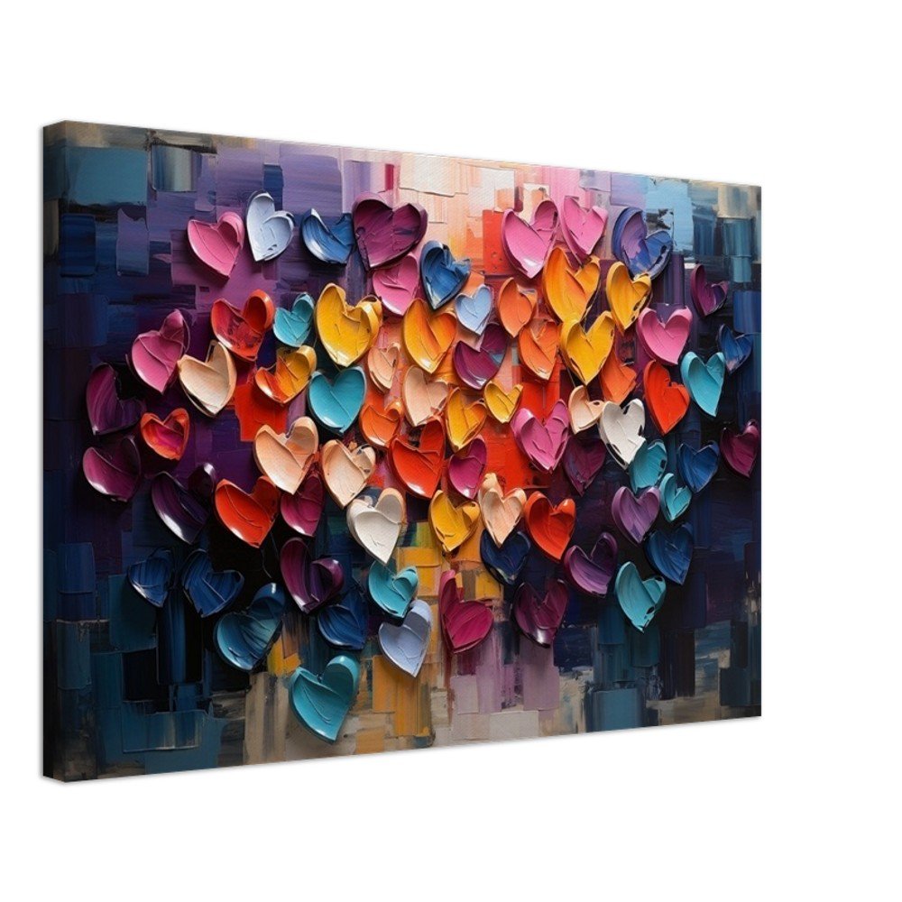 Abstract Love Heart Canvas - Rainbow Valentine's Day Gift - Canvas - Colourful wall art by Canvasity Crafts