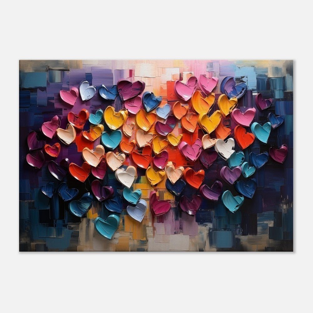 Abstract Love Heart Canvas - Rainbow Valentine's Day Gift - Canvas - Colourful wall art by Canvasity Crafts