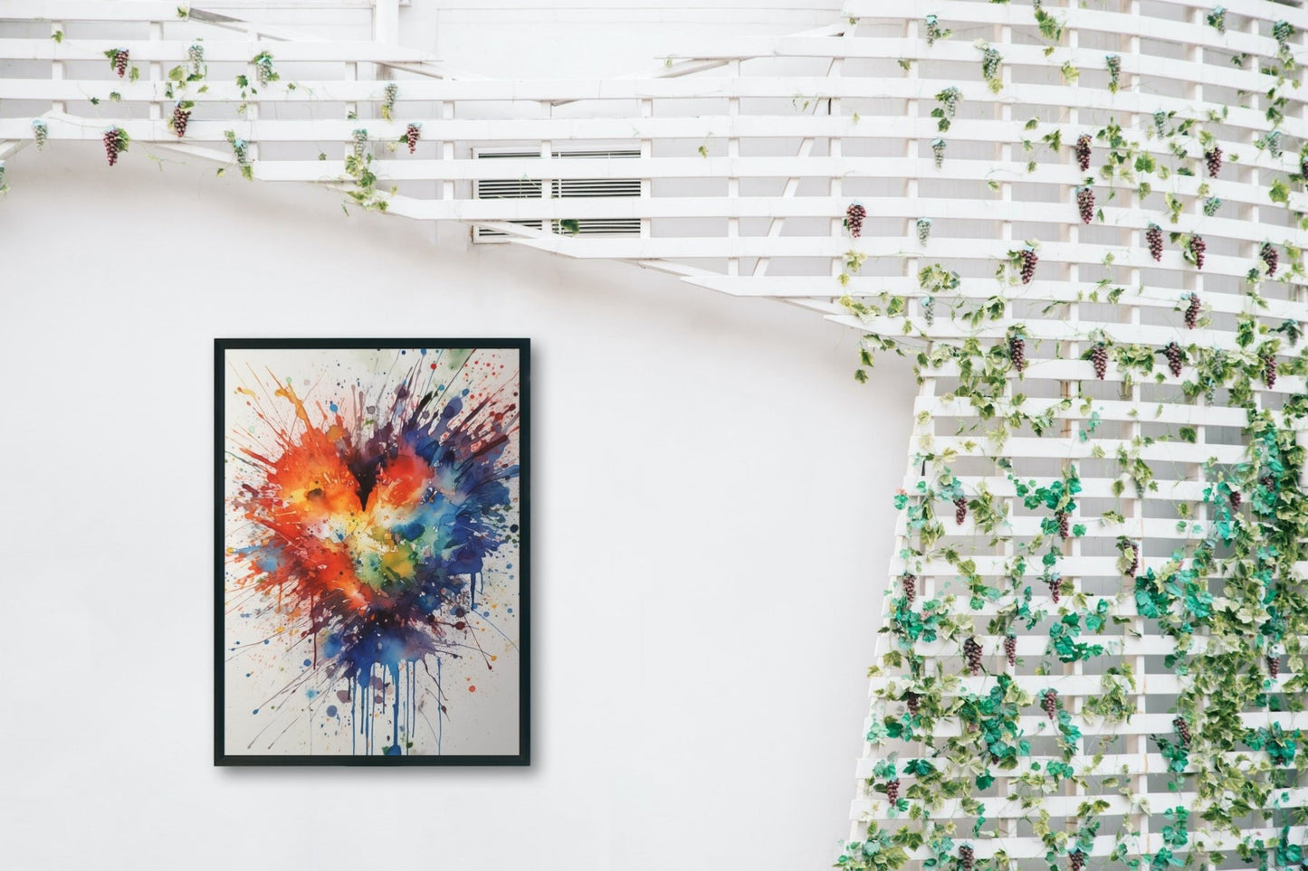 Abstract Love Heart Paint Splatter Poster Print - Valentine's Day Gift - Matte Paper - Colourful wall art by Canvasity Crafts