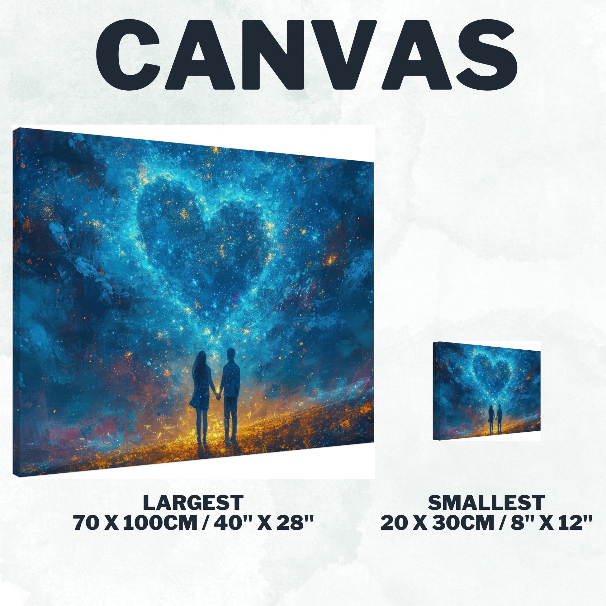 Abstract Love Night Sky on Canvas - Valentine's Day Gift - Canvas - Colourful wall art by Canvasity Crafts