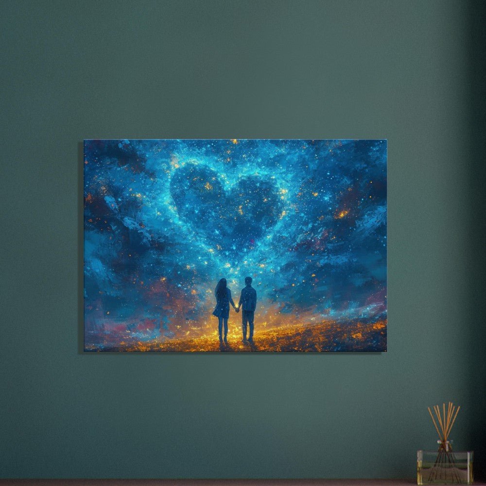 Abstract Love Night Sky on Canvas - Valentine's Day Gift - Canvas - Colourful wall art by Canvasity Crafts