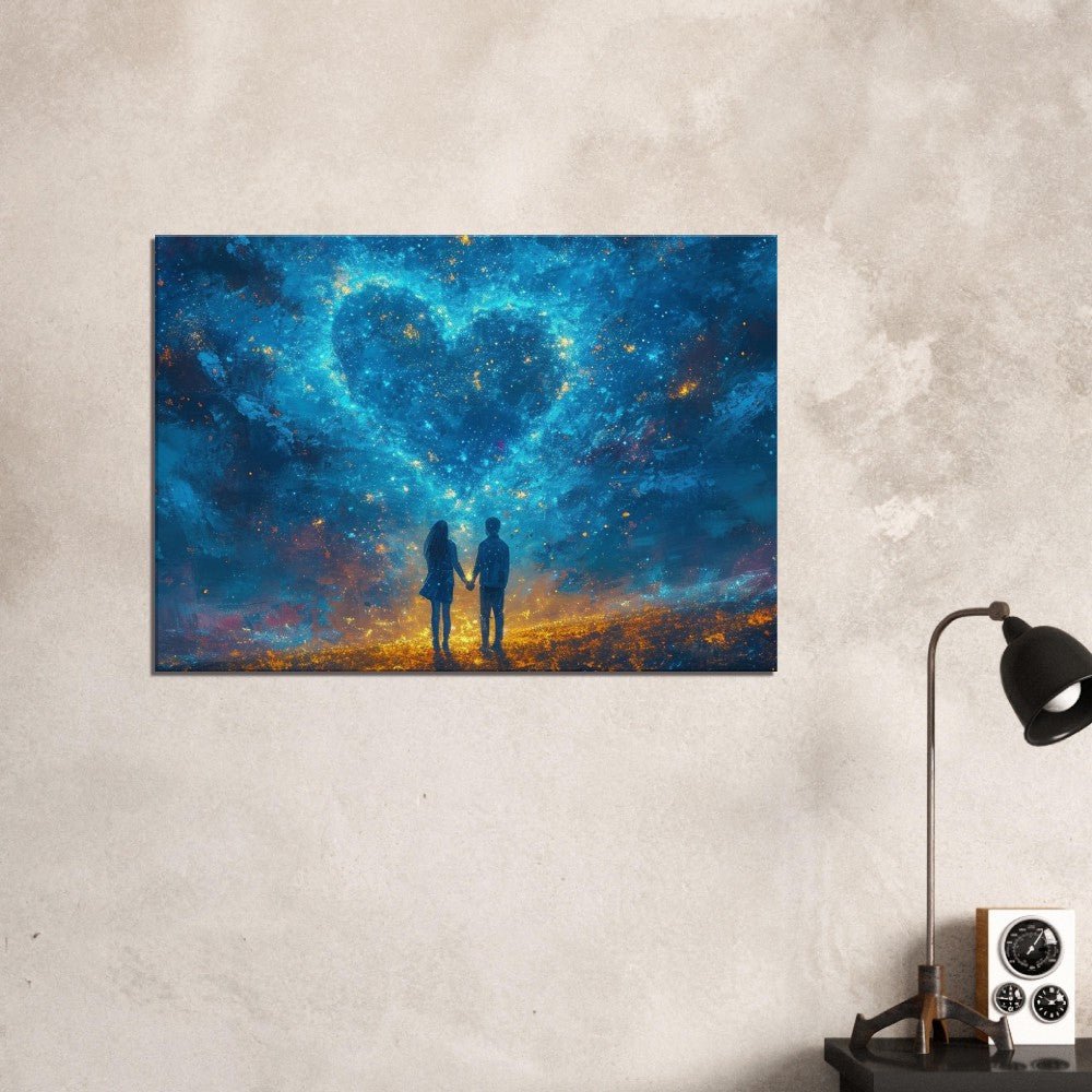 Abstract Love Night Sky on Canvas - Valentine's Day Gift - Canvas - Colourful wall art by Canvasity Crafts