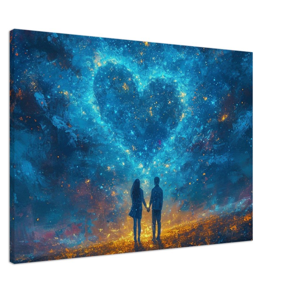 Abstract Love Night Sky on Canvas - Valentine's Day Gift - Canvas - Colourful wall art by Canvasity Crafts