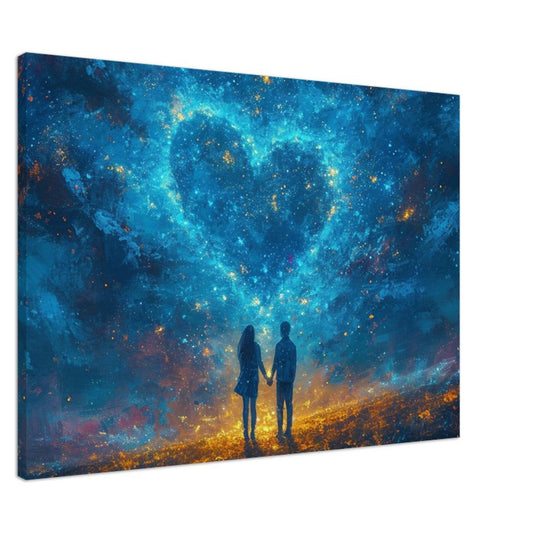 Abstract Love Night Sky on Canvas - Valentine's Day Gift - Canvas - Colourful wall art by Canvasity Crafts