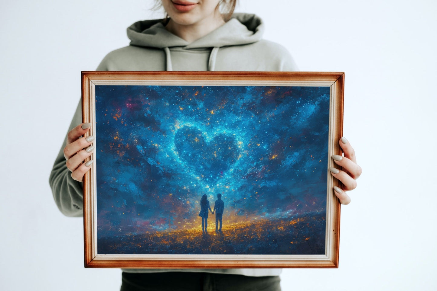 Abstract Love Night Sky Poster Print - Valentine's Day Gift - Matte Paper - Colourful wall art by Canvasity Crafts