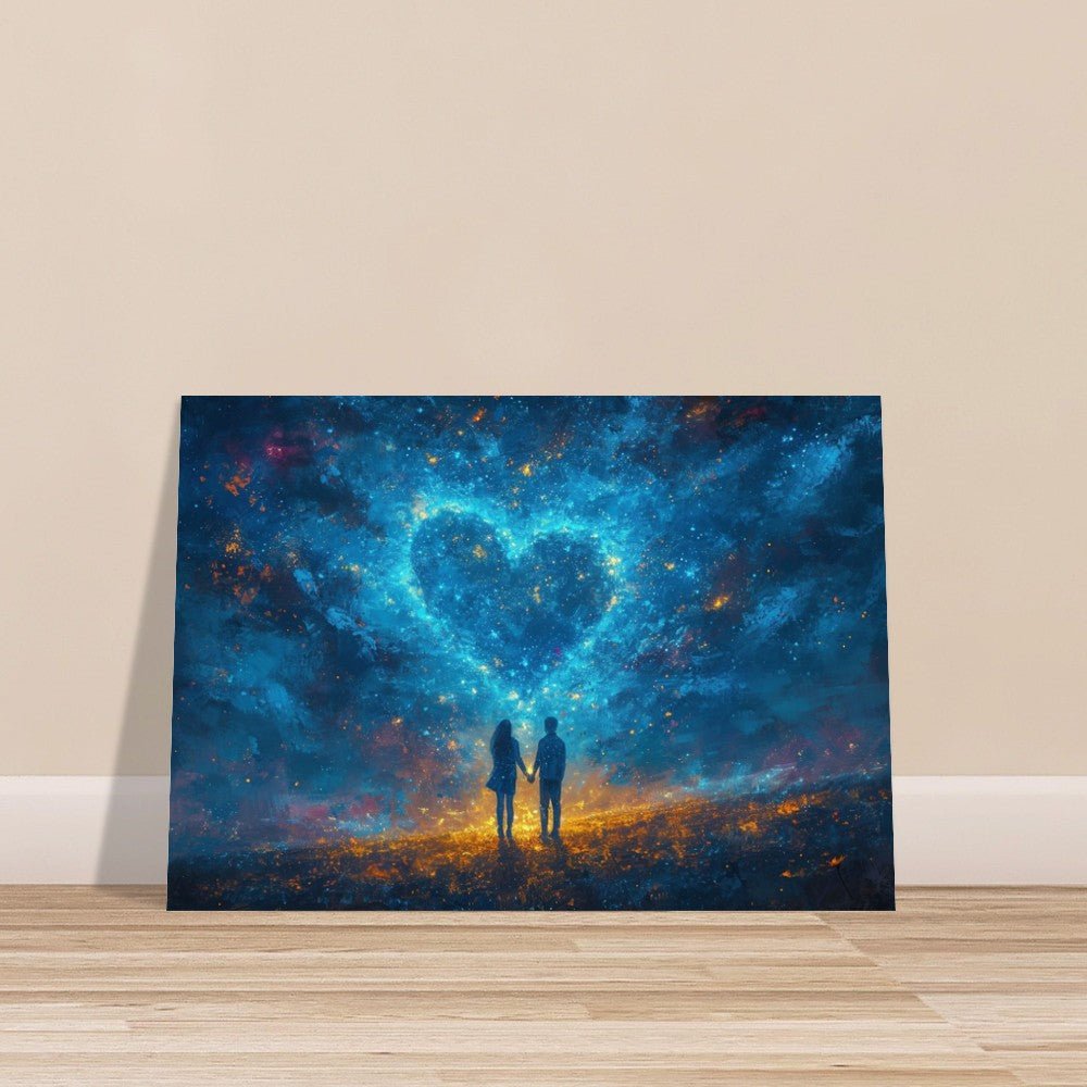 Abstract Love Night Sky Poster Print - Valentine's Day Gift - Matte Paper - Colourful wall art by Canvasity Crafts