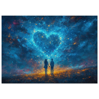 Abstract Love Night Sky Poster Print - Valentine's Day Gift - Matte Paper - Colourful wall art by Canvasity Crafts