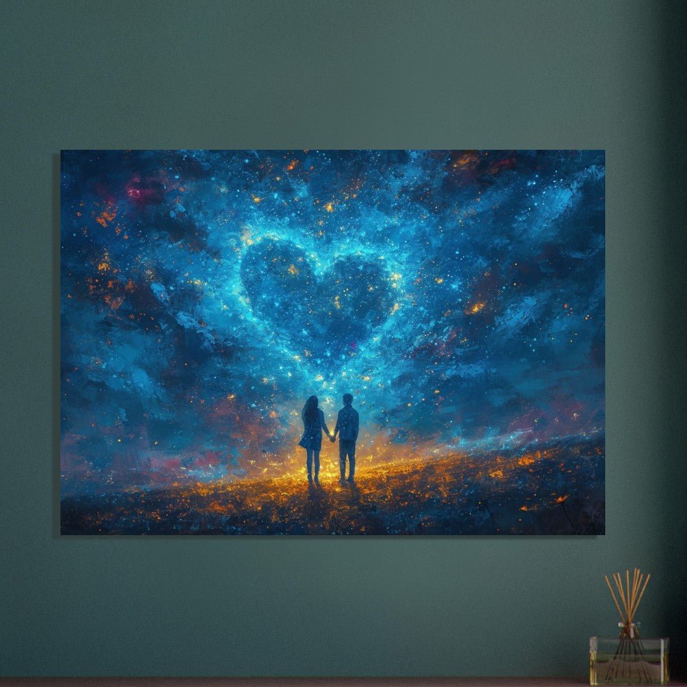 Abstract Love Night Sky Poster Print - Valentine's Day Gift - Matte Paper - Colourful wall art by Canvasity Crafts