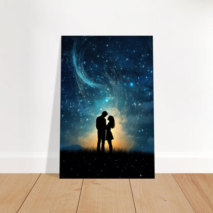 Abstract Love under the Stars Poster Print - Valentine's Day Painting Wedding Gift, Anniversary Present for Wife, Husband, Girlfriend - Posters - Colourful wall art by Canvasity Crafts