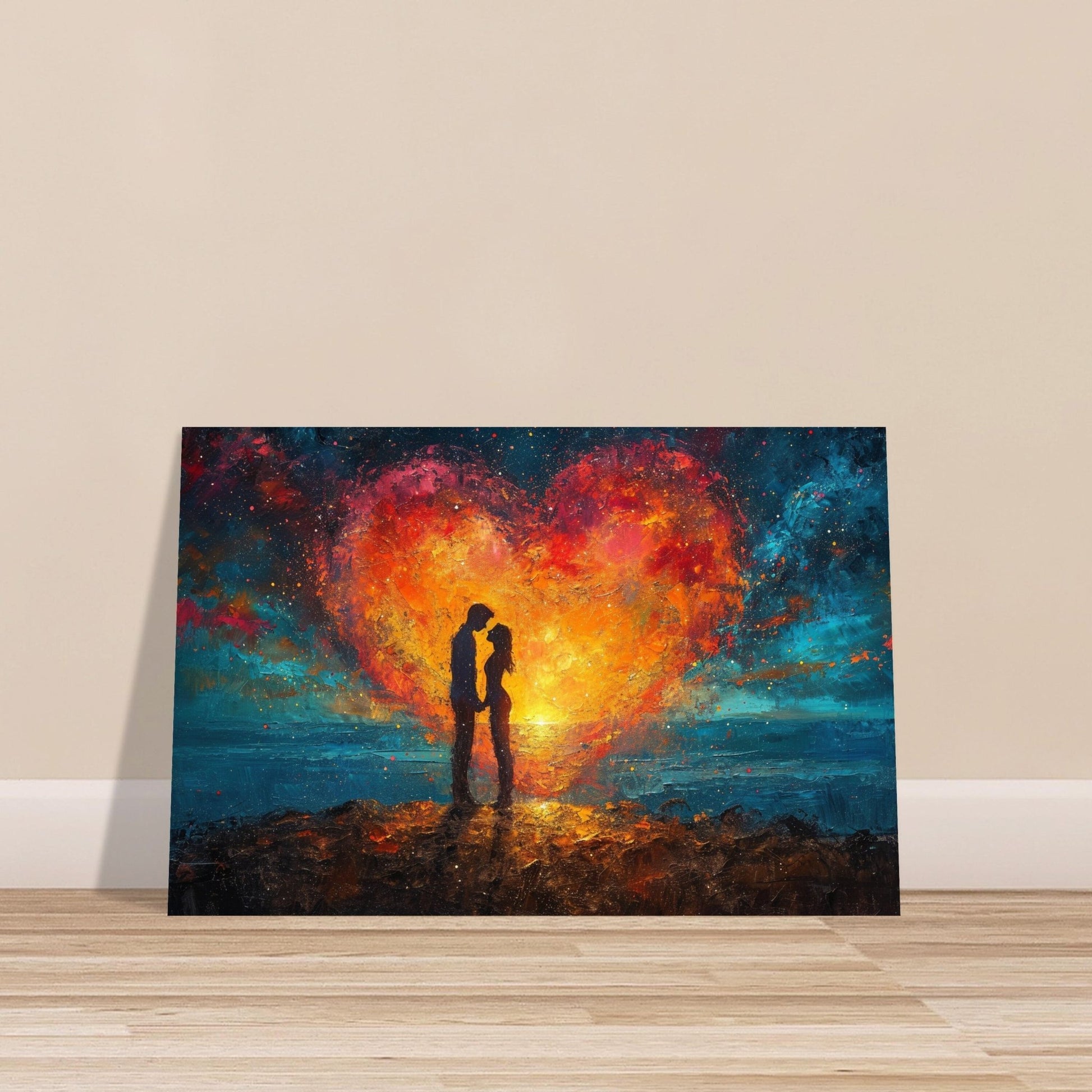 Abstract Love under the Stars Poster Print - Valentine's Day Painting Wedding Gift, Anniversary Present for Wife, Husband, Girlfriend - Posters - Colourful wall art by Canvasity Crafts